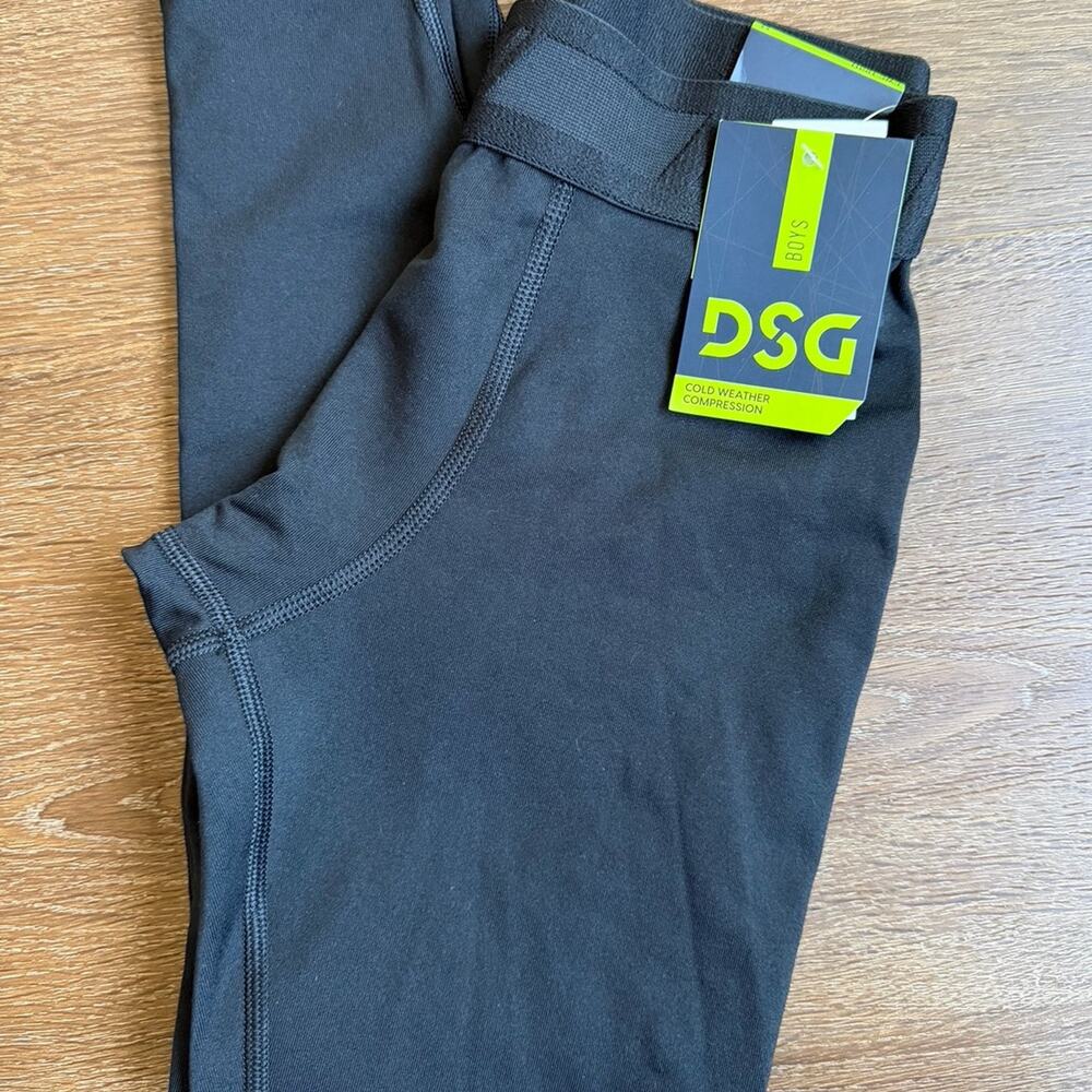DSG Dicks Sporting Goods Cold Weather Compression Boys Black Leggings Sz M 10/12